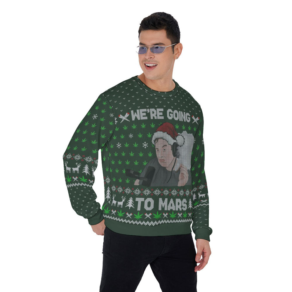 Elon Musk Ugly Christmas Sweater Forest Green