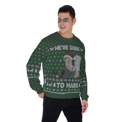 Elon Musk Ugly Christmas Sweater Forest Green