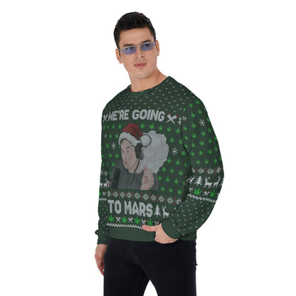 Elon Musk Ugly Christmas Sweater Forest Green
