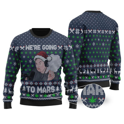 Elon Musk Ugly Christmas Sweater Navy