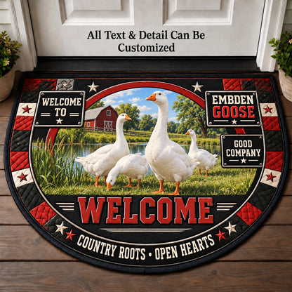 Embden Goose Personalized Half Round Mat | 5To9Vibe