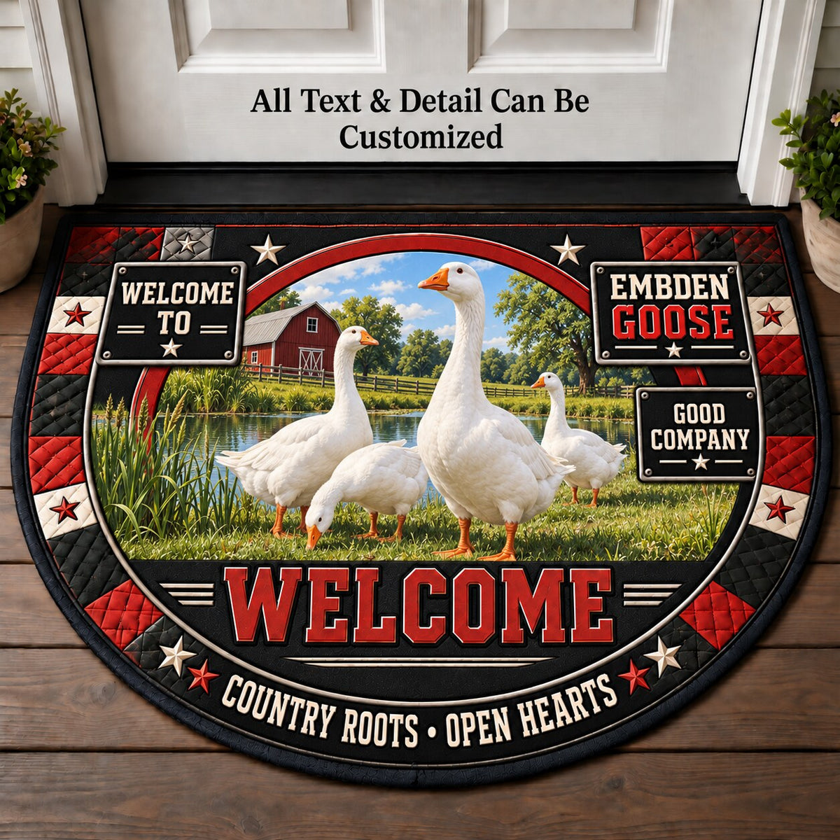 Embden Goose Personalized Half Round Mat | 5To9Vibe