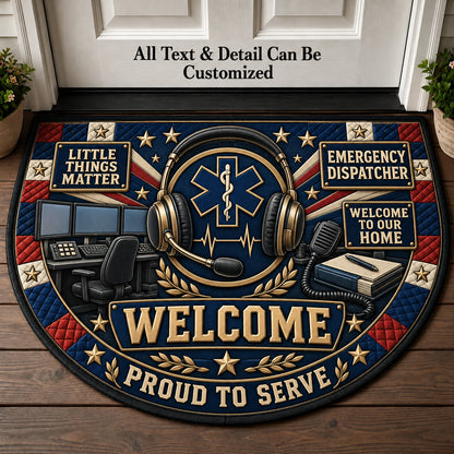 Emergency Dispatcher Personalized Half Round Mat | 5To9Vibe