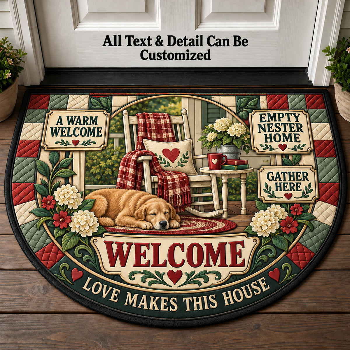 Empty Nester Home Personalized Half Round Mat | 5To9Vibe