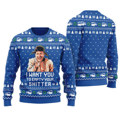 Empty Your Shitter Christmas Vacation Men's Ugly Sweater