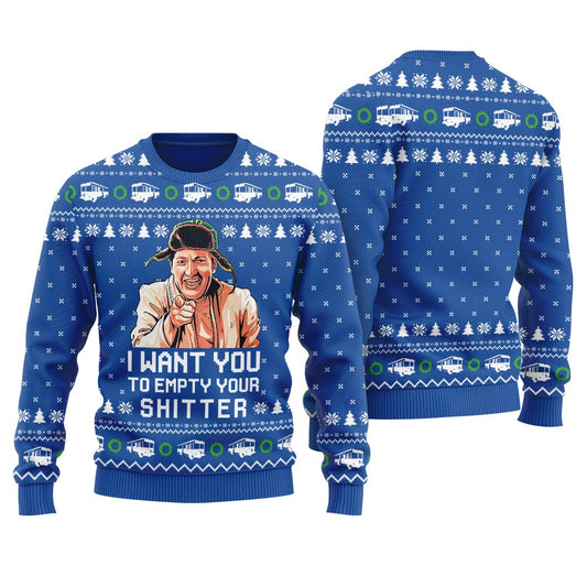 Empty Your Shitter Christmas Vacation Men's Ugly Sweater