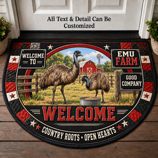 Emu Farm Personalized Half Round Mat | 5To9Vibe