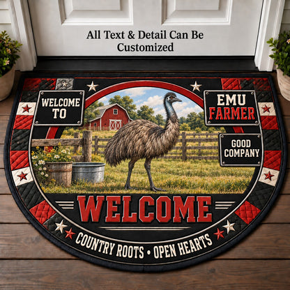 Emu Farmer Personalized Half Round Mat | 5To9Vibe