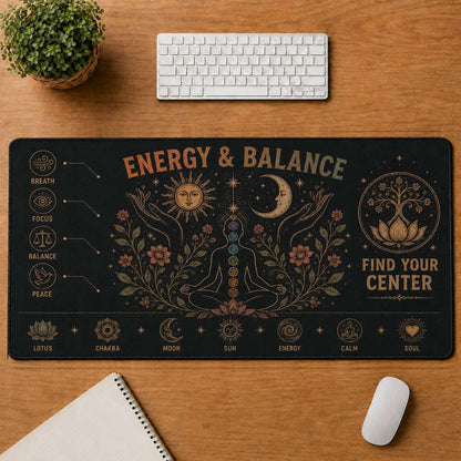 Mandala Hippie Desk Mat Mouse Pad | 5To9Vibe - Energy & Balance style