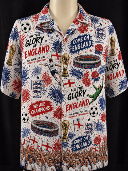 All Teams World Cup Champion Football Soccer Unisex Button-Up Hawaiian Shirt For Men & Women