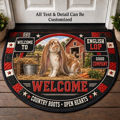 English Lop Personalized Half Round Mat | 5To9Vibe