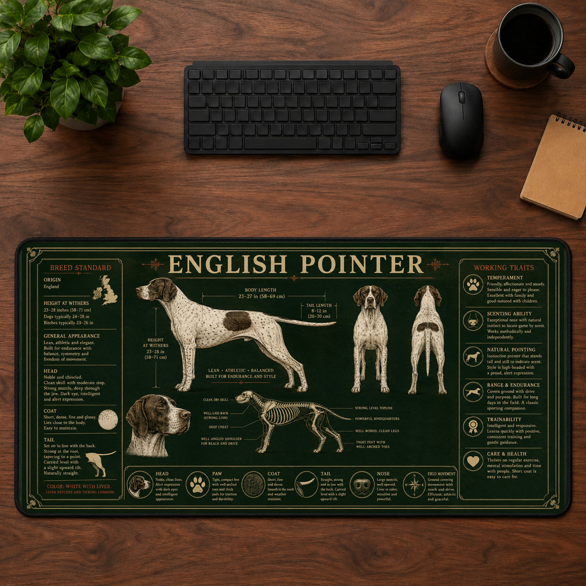 English Pointer Desk Mat Mouse Pad | 5To9Vibe
