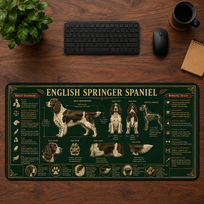 English Springer Spaniel Desk Mat Mouse Pad | 5To9Vibe