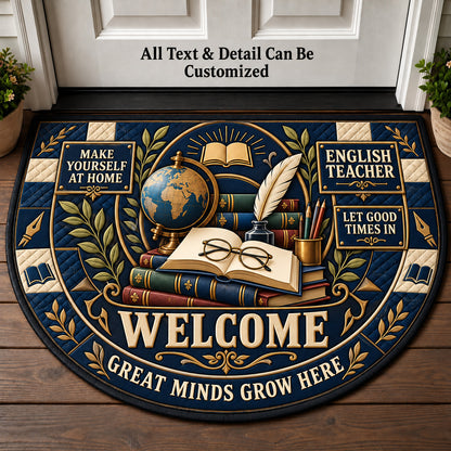 English Teacher Personalized Half Round Mat | 5To9Vibe