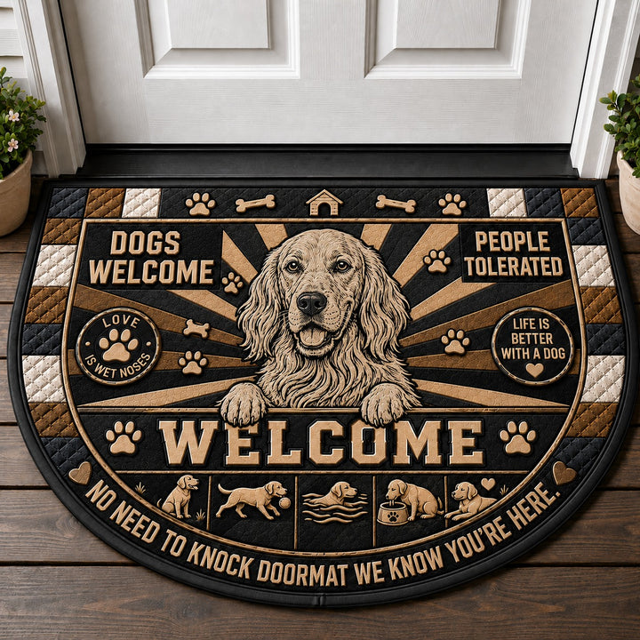 English Setter Dog Breed Lover Quilted Print Premium Welcome Mat – Personalized Doormat