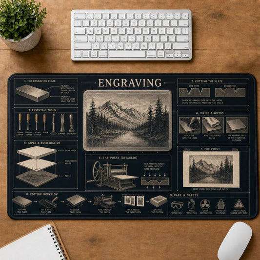 Engraving Creative Reference Guide Desk Mat | 5To9Vibe