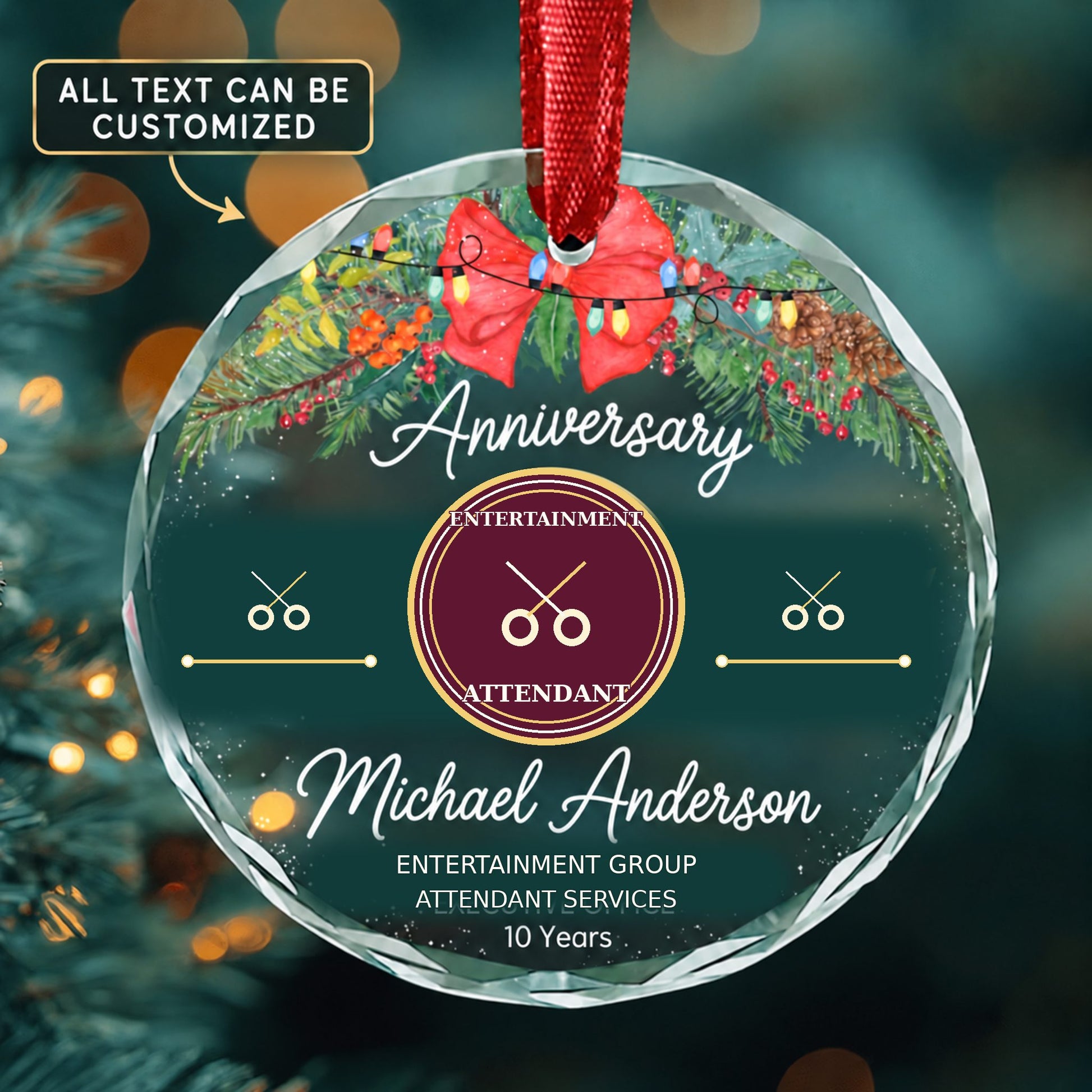 Entertainment Attendants and Related Workers All Other Personalized Glass Ornament | 5To9Vibe