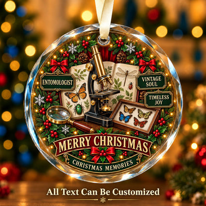 Entomologist Personalized Glass Ornament | 5To9Vibe