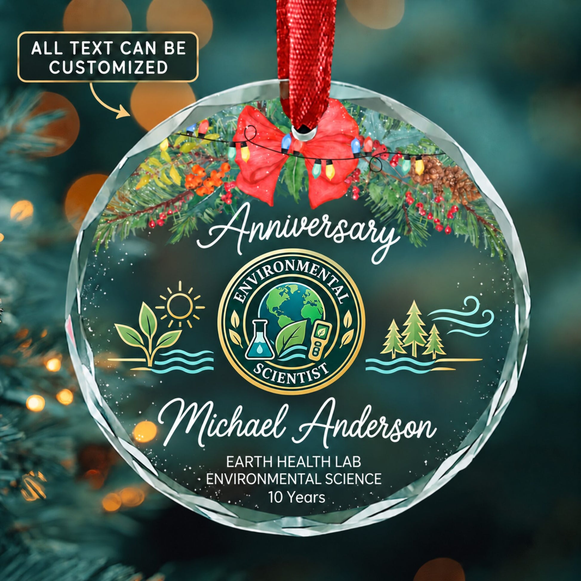 Environmental Scientists and Specialists including Health Personalized Glass Ornament | 5To9Vibe
