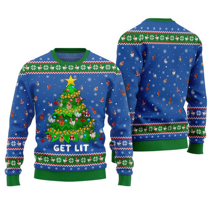 Epic Chicken Ornament On Christmas Tree Ugly Christmas Sweater