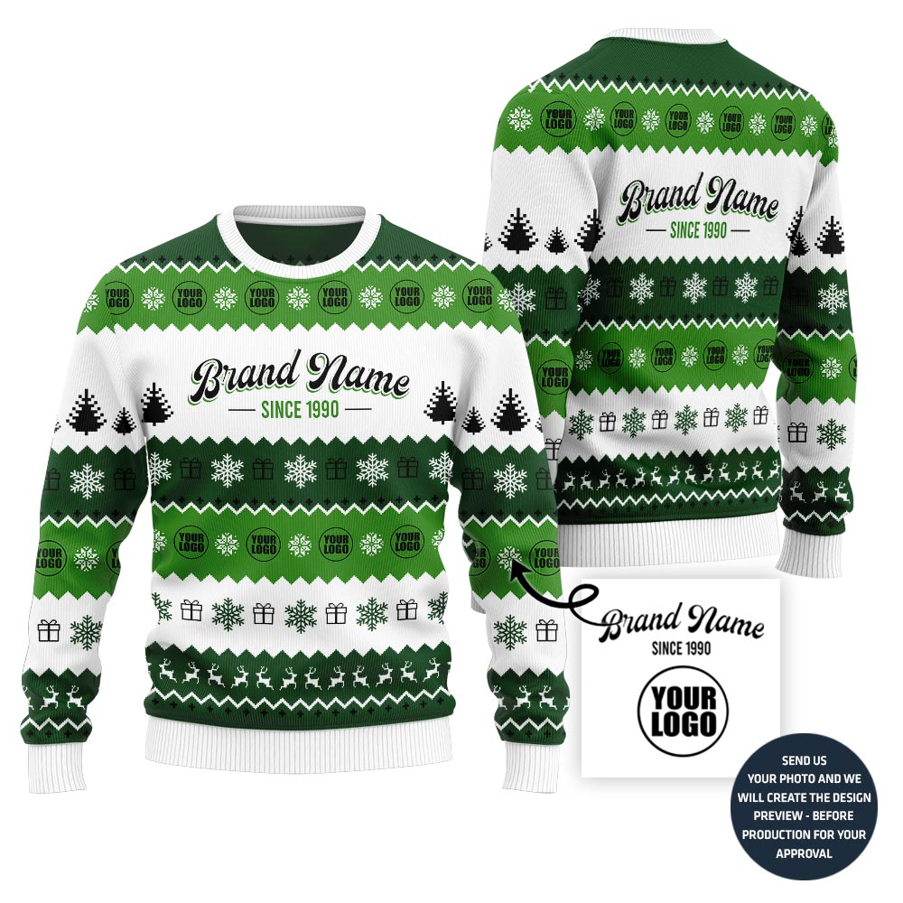 Epic Custom Company Logo Ugly Christmas Sweater