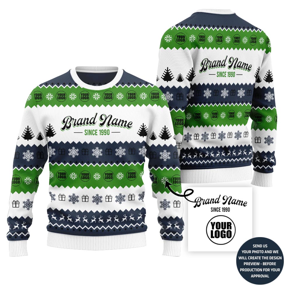 Epic Custom Company Logo Ugly Christmas Sweater