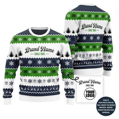 Epic Custom Company Logo Ugly Christmas Sweater