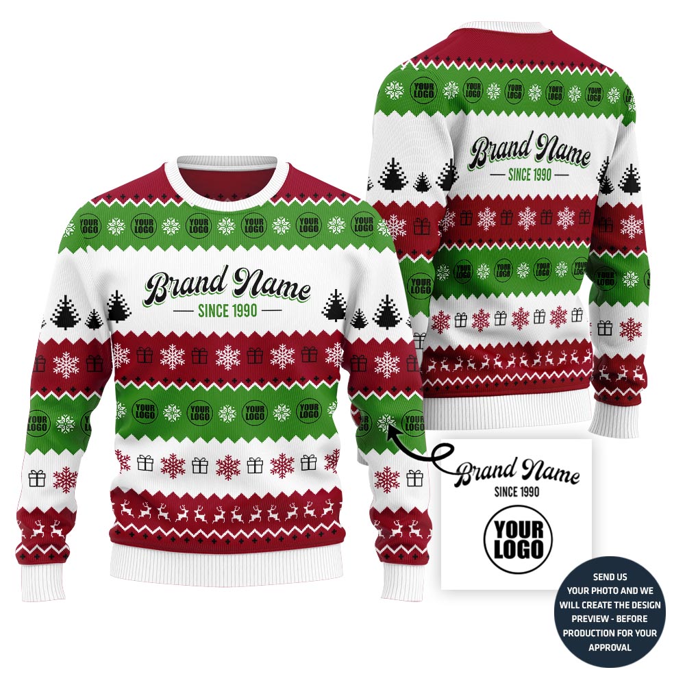 Epic Custom Company Logo Ugly Christmas Sweater