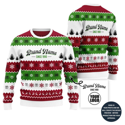Epic Custom Company Logo Ugly Christmas Sweater