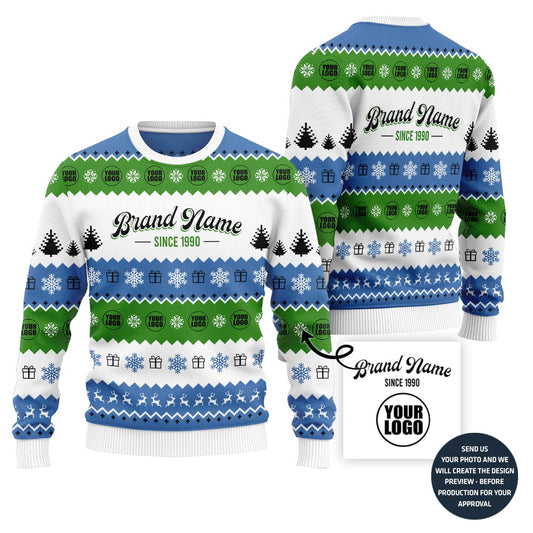Epic Custom Company Logo Ugly Christmas Sweater