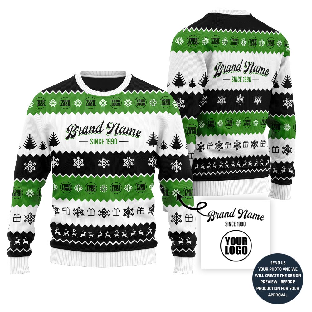 Epic Custom Company Logo Ugly Christmas Sweater