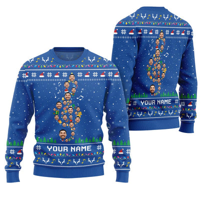 Epic Custom Face Music Note Ugly Xmas Sweater