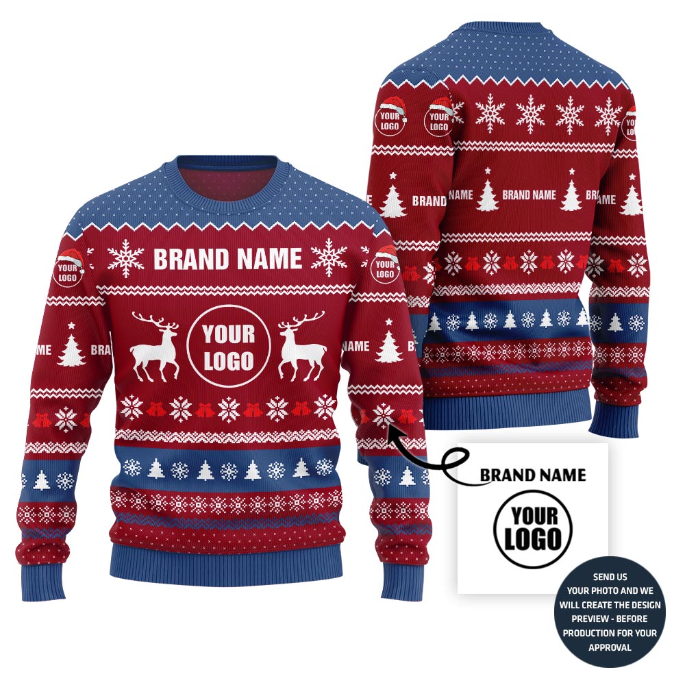 Epic Custom Logo And Brand Name Ugly Christmas Sweater