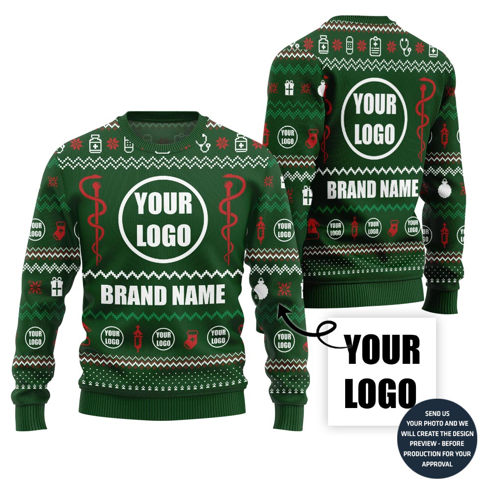 Epic Custom Logo Nurse Ugly Christmas Sweater