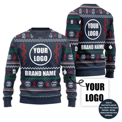 Epic Custom Logo Nurse Ugly Christmas Sweater