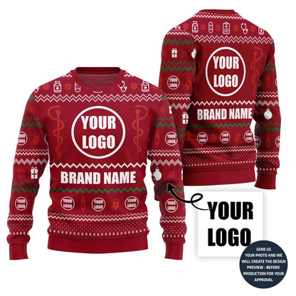 Epic Custom Logo Nurse Ugly Christmas Sweater