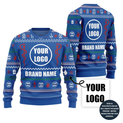 Epic Custom Logo Nurse Ugly Christmas Sweater