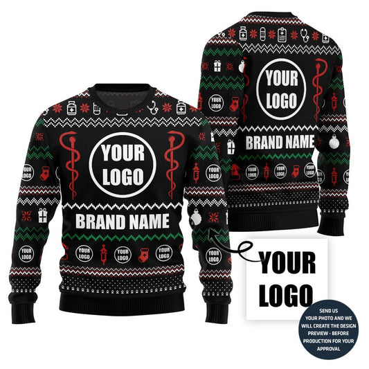 Epic Custom Logo Nurse Ugly Christmas Sweater