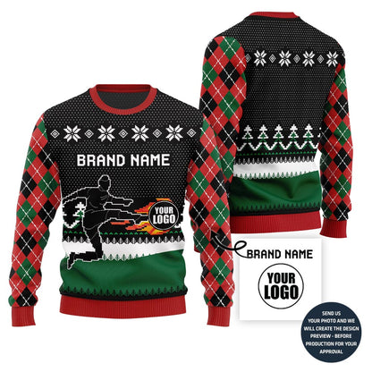 Epic Custom Logo Soccer Team Ugly Christmas Sweater