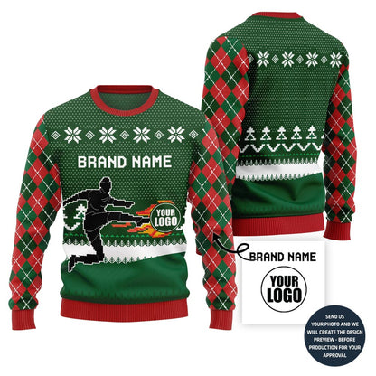 Epic Custom Logo Soccer Team Ugly Christmas Sweater