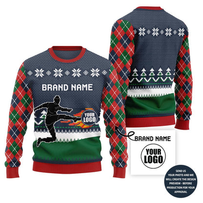 Epic Custom Logo Soccer Team Ugly Christmas Sweater