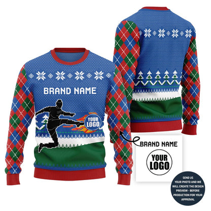 Epic Custom Logo Soccer Team Ugly Christmas Sweater