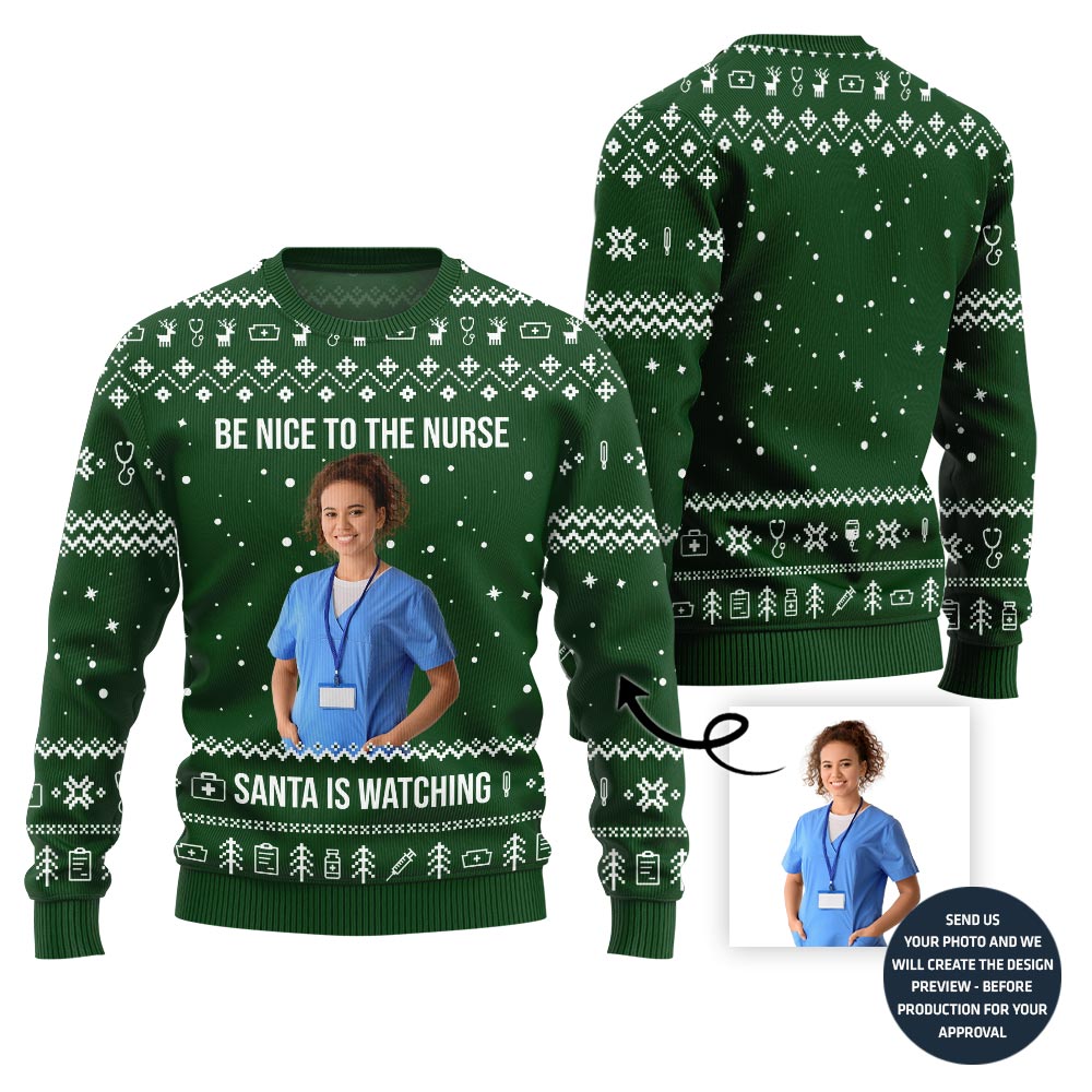 Epic Custom Nurse Face Ugly Christmas Sweater