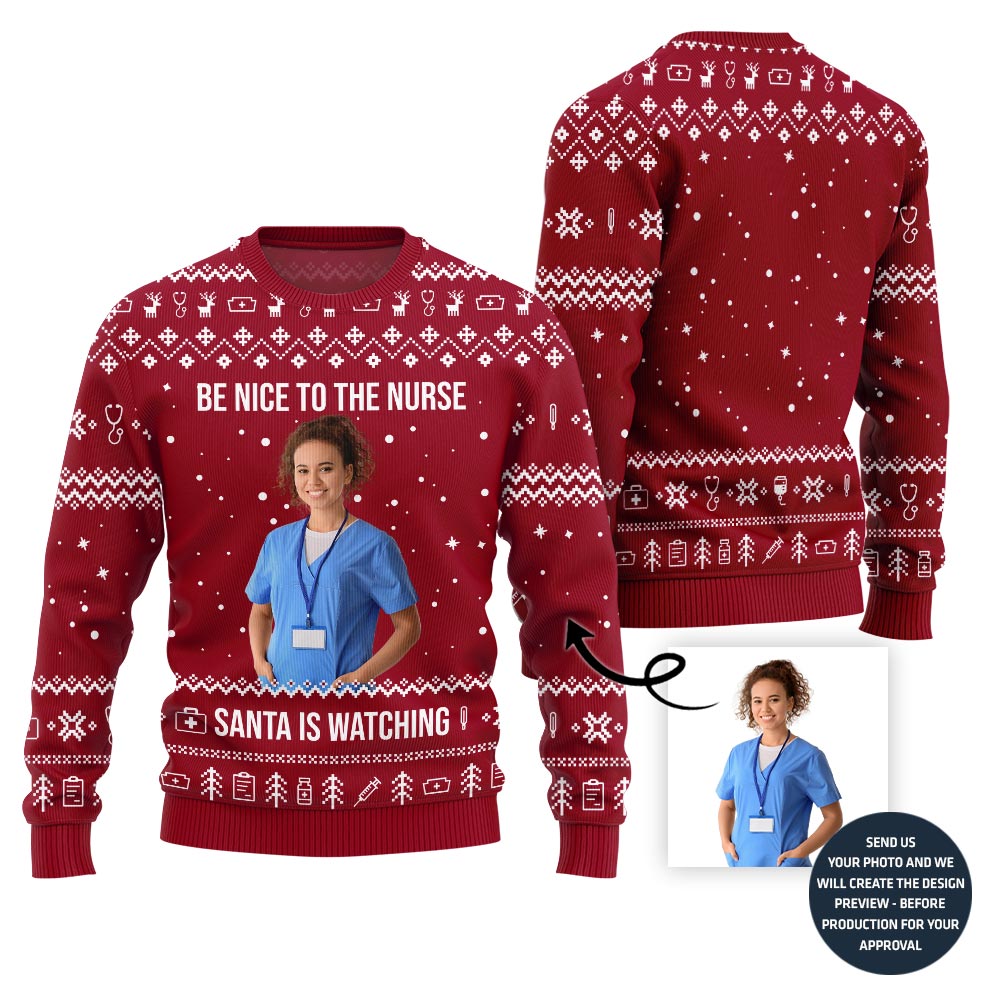 Epic Custom Nurse Face Ugly Christmas Sweater
