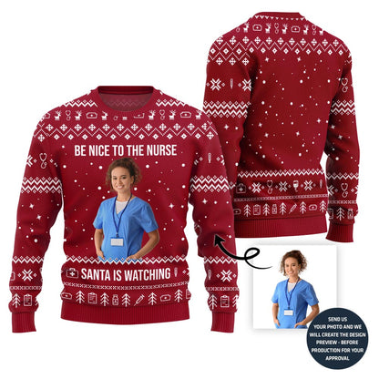 Epic Custom Nurse Face Ugly Christmas Sweater