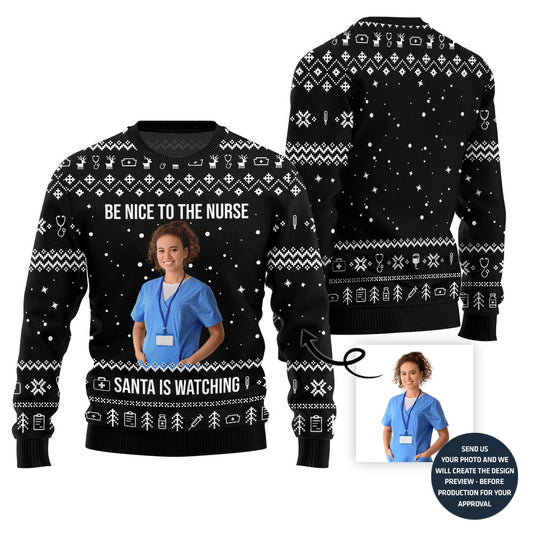 Epic Custom Nurse Face Ugly Christmas Sweater