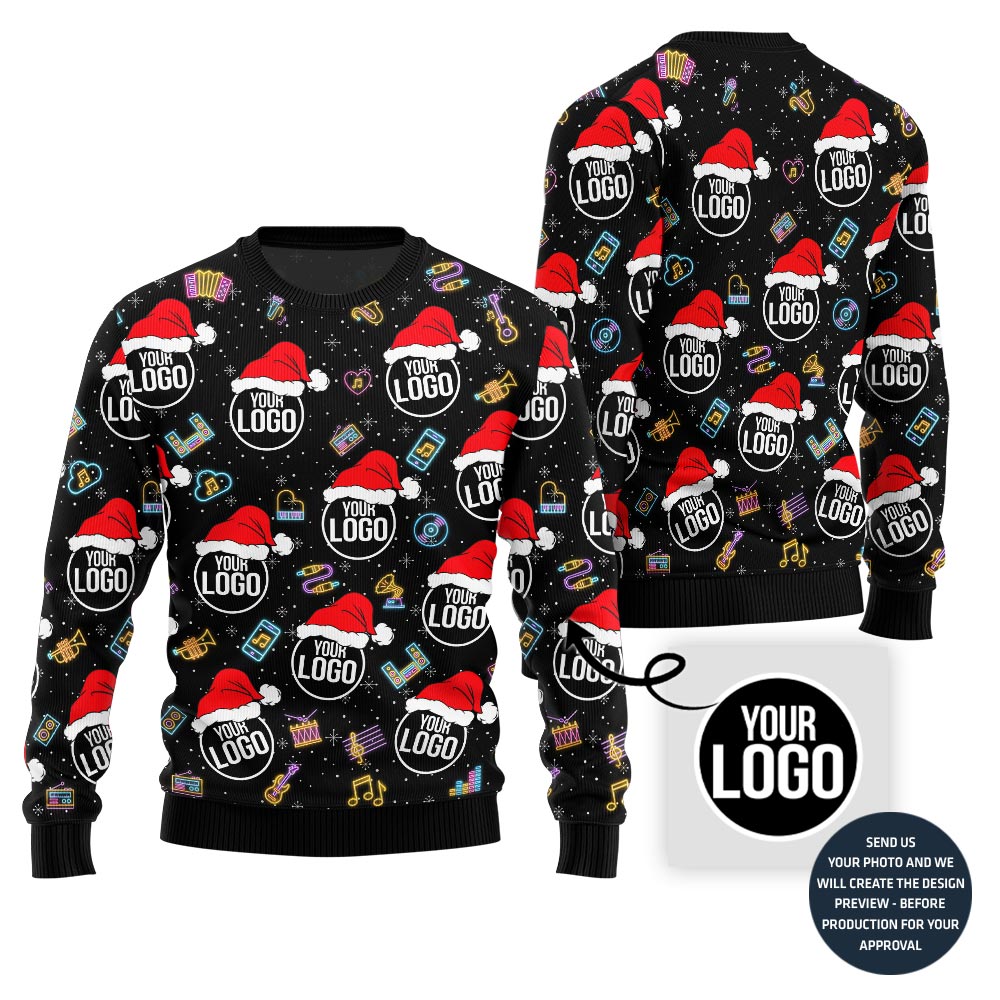 Epic Personalized Music Band Logo Ugly Xmas Sweater