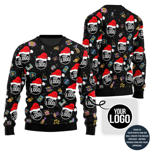 Epic Personalized Music Band Logo Ugly Xmas Sweater