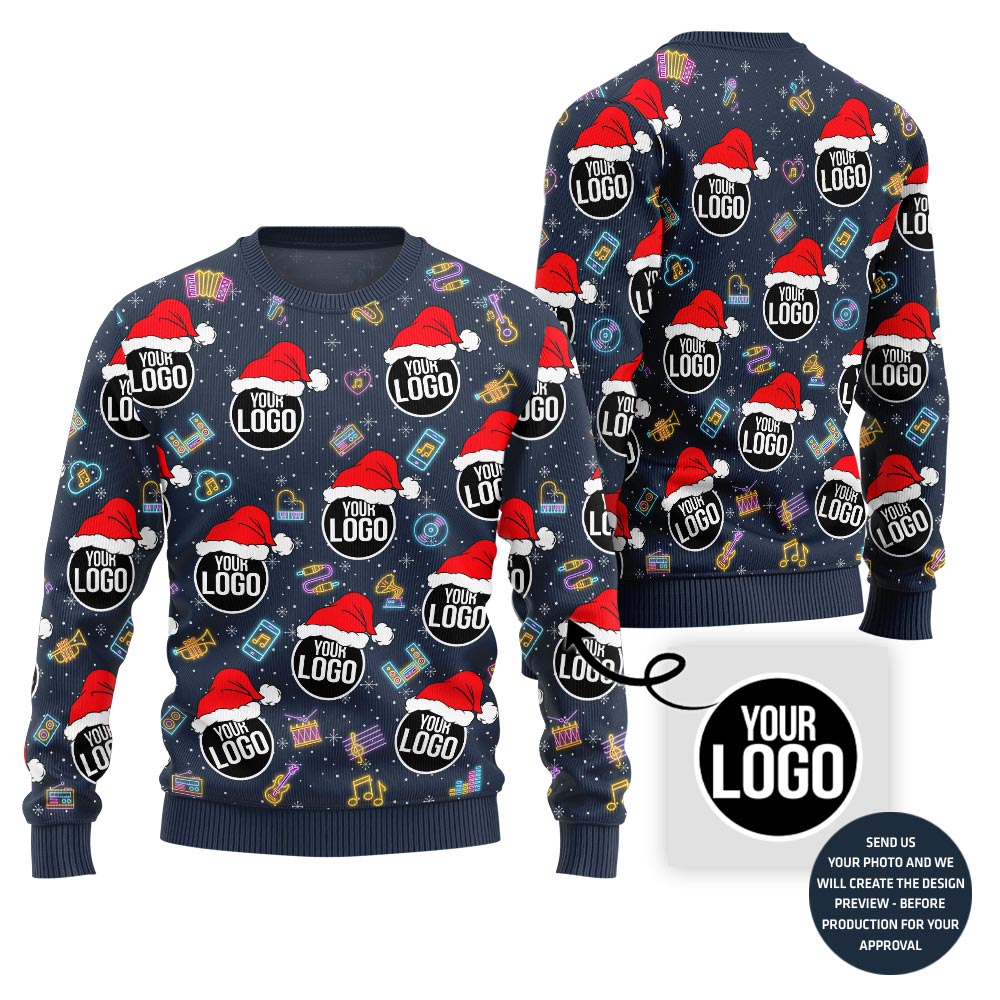 Epic Personalized Music Band Logo Ugly Xmas Sweater