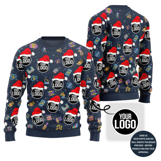 Epic Personalized Music Band Logo Ugly Xmas Sweater